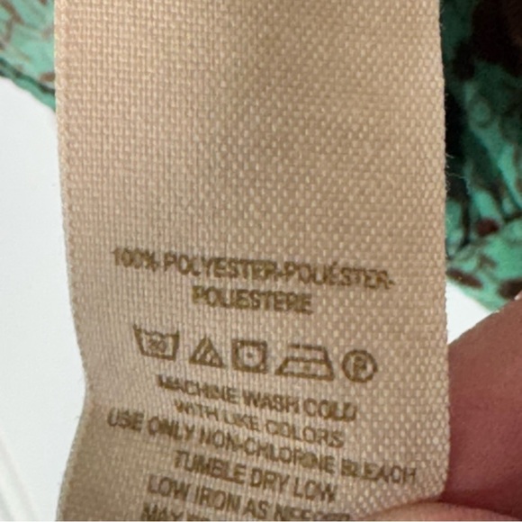 Free People Floral Ruffle Blouse M Pistachio Green Cottage Coquette Victorian - Picture 10 of 11